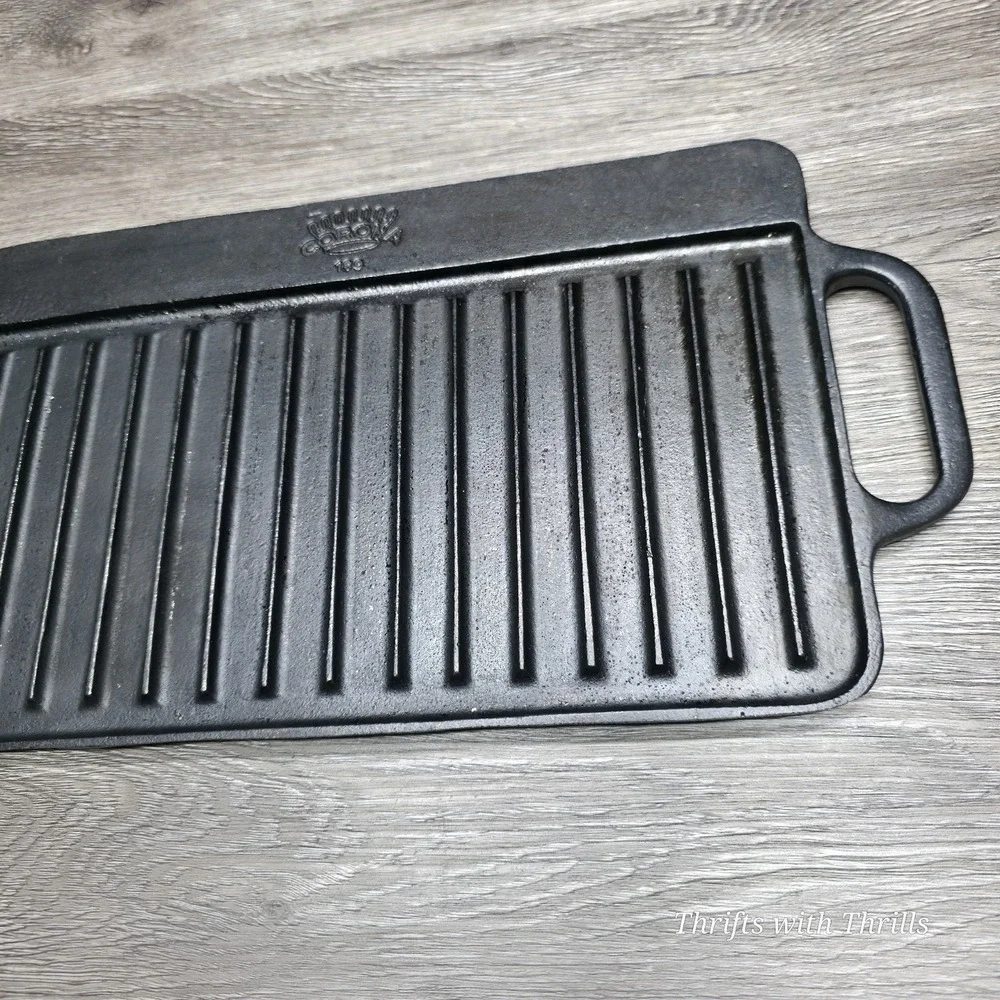 Corona Cast Iron Reversible Griddle 189 Black 12.75x7.75 Outdoor Grill Pan